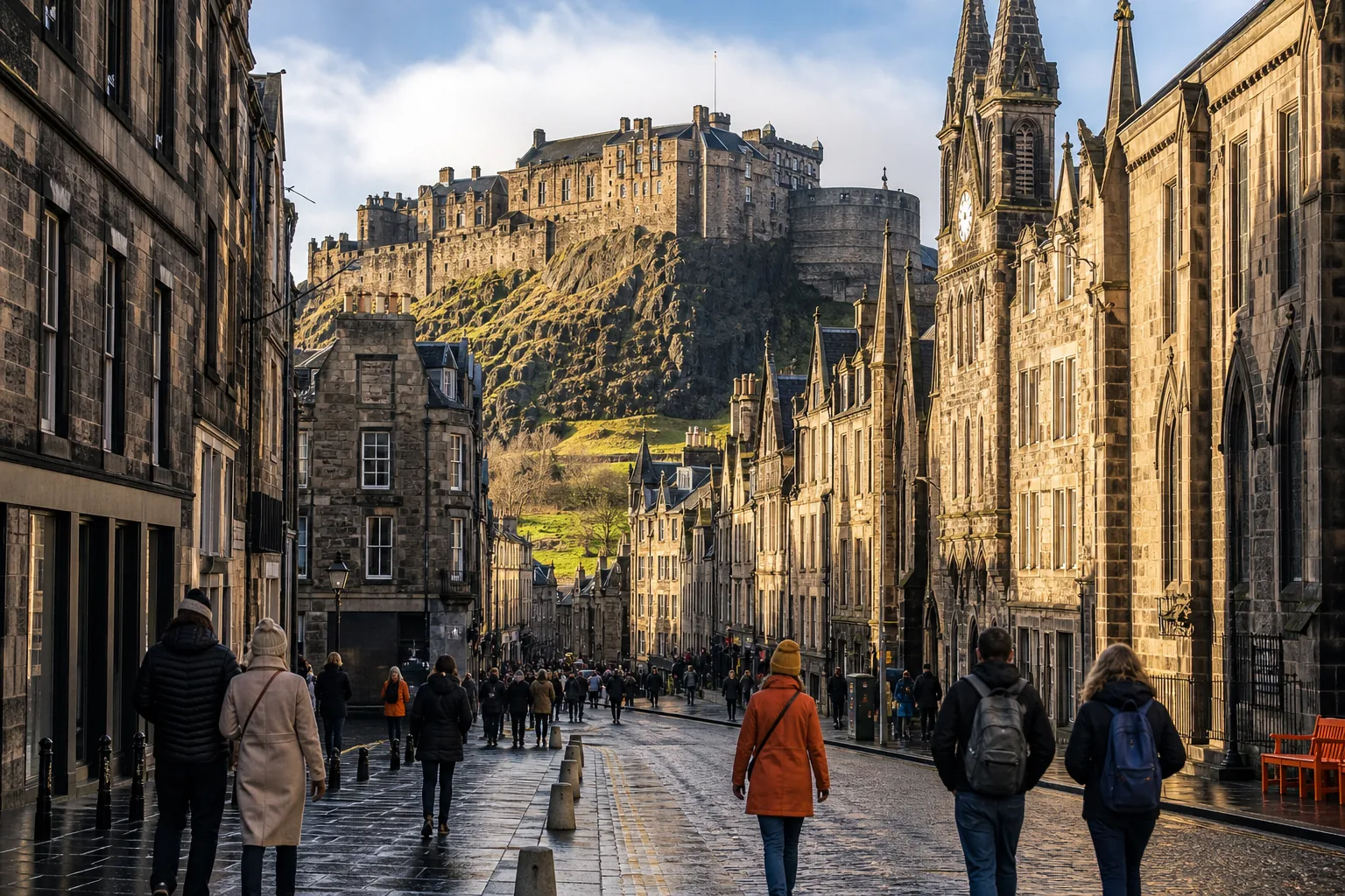 Edinburgh Castle and Royal Mile on day one of a three-day Edinburgh itinerary.