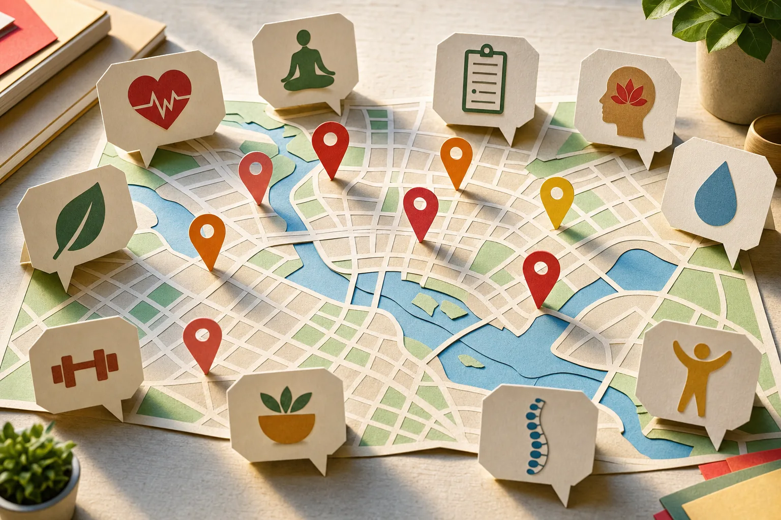 local keyword research for wellness center services and locations.