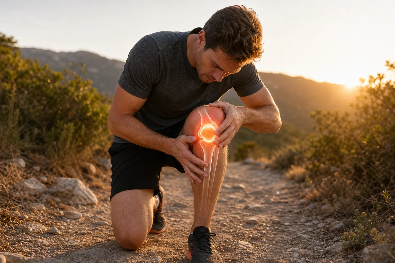 Runner's knee pain assessment scene