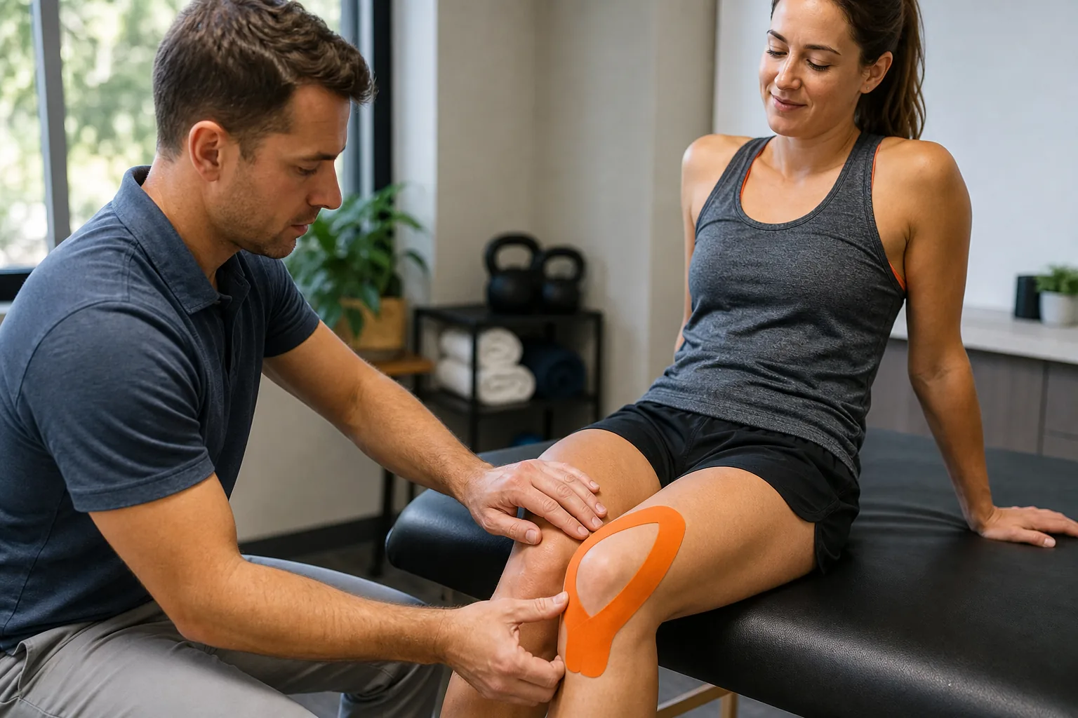 Patellar taping for runner's knee