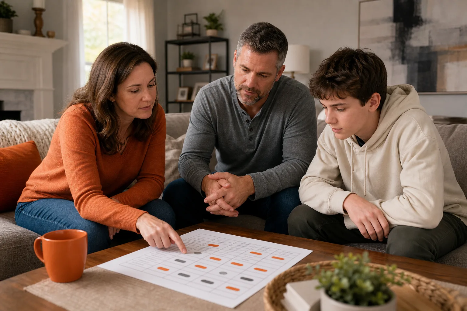 Coordinating parenting roles chart