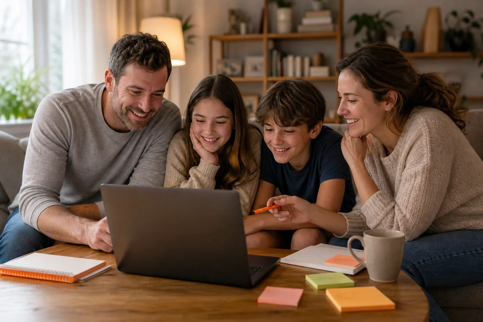 Family online cooperation ritual with digital tools