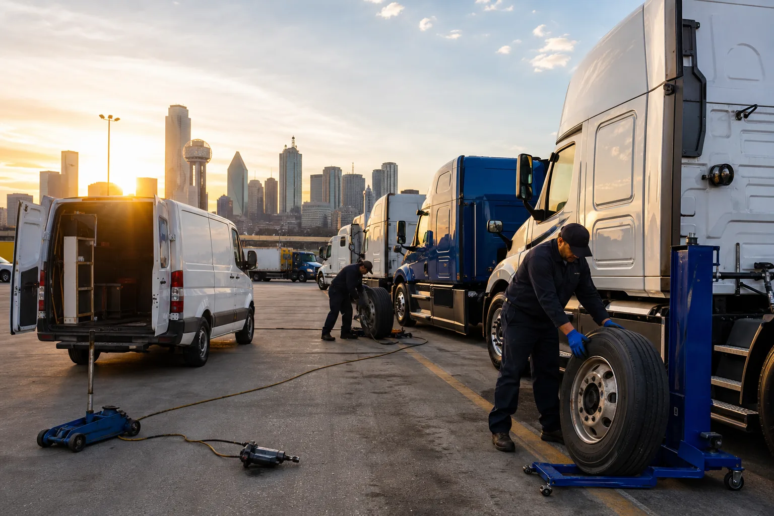 Preventive fleet tire maintenance in Dallas yard