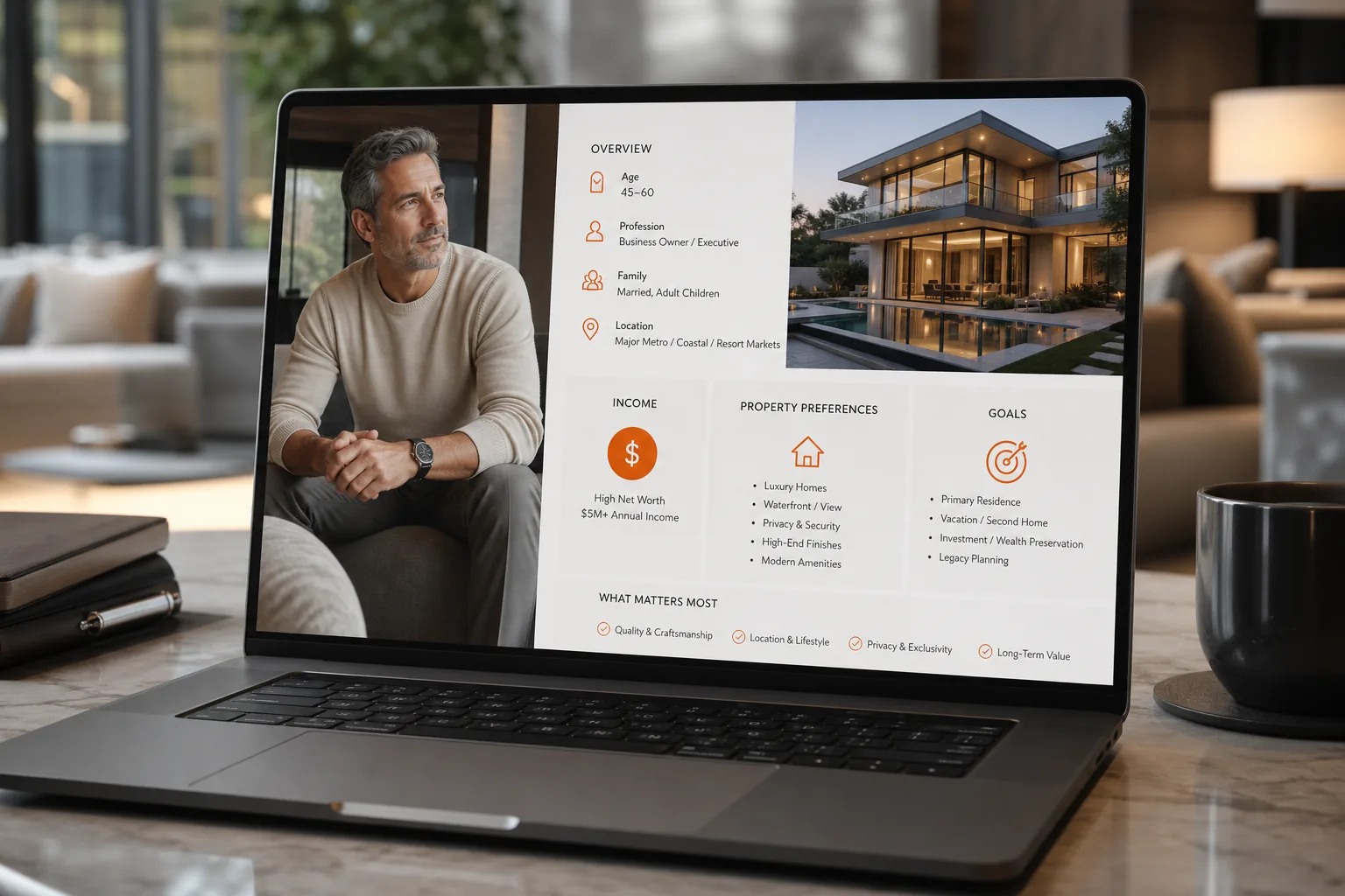 Detailed buyer persona for high‑net‑worth leads