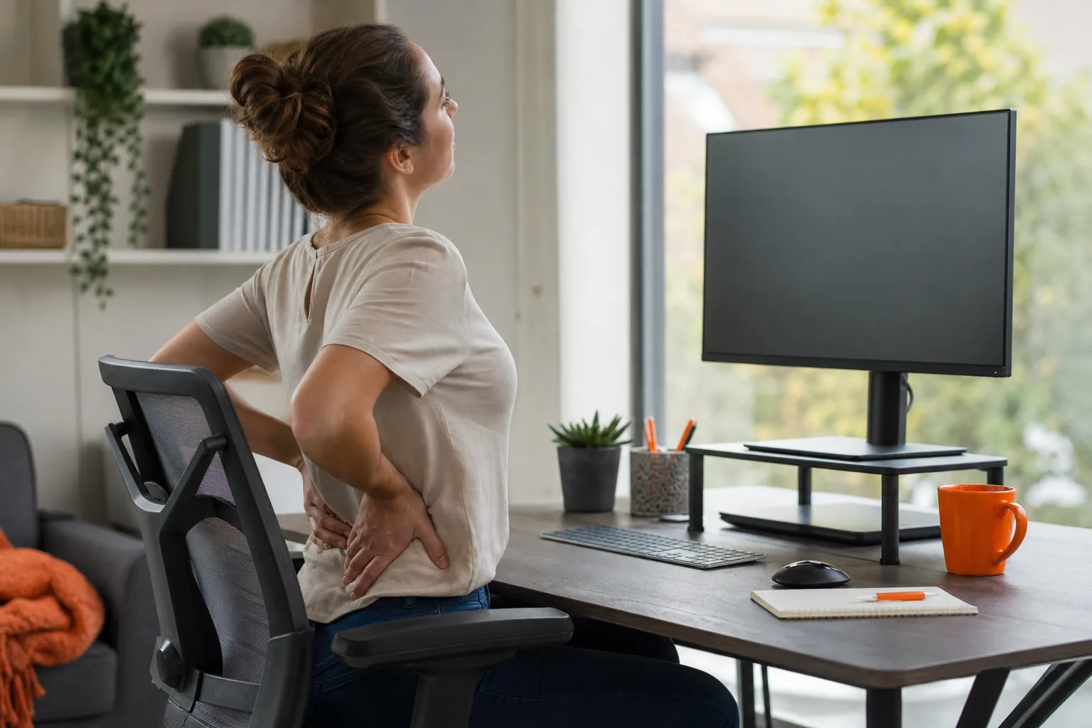 "home office ergonomic adjustments for back pain in Moonee Ponds"