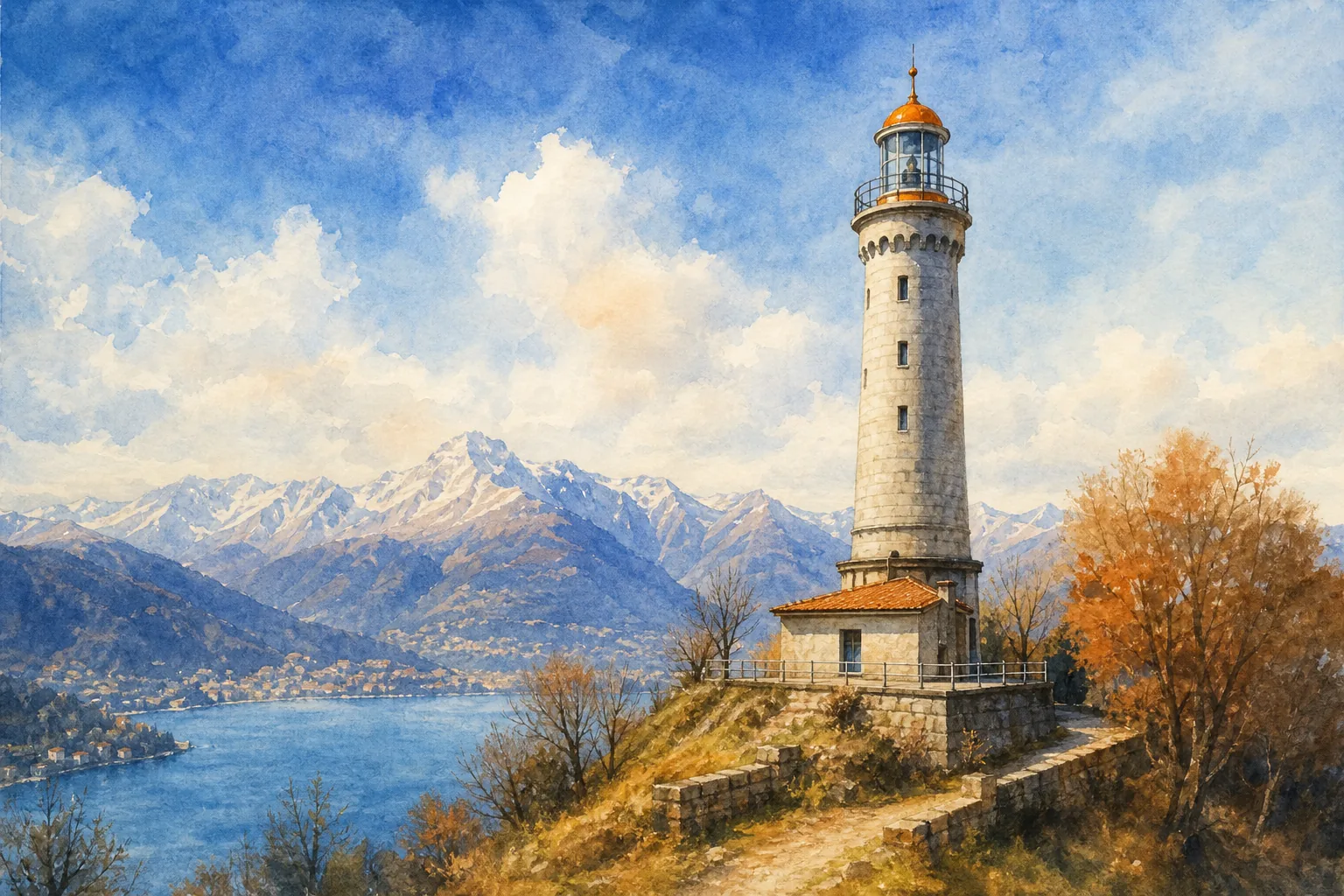 Volta Lighthouse panoramic view from Brunate