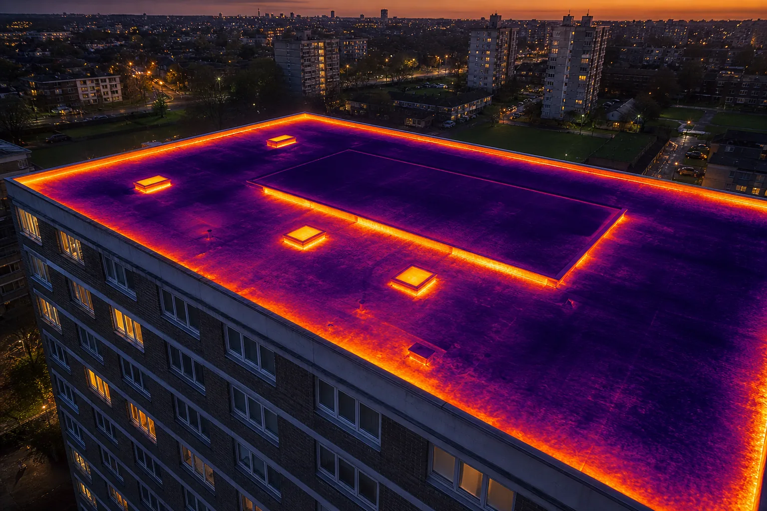Thermal survey of a large public‑sector building