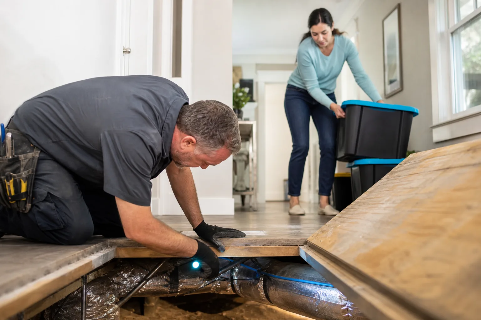 HVAC installation delays caused by difficult access and ductwork.