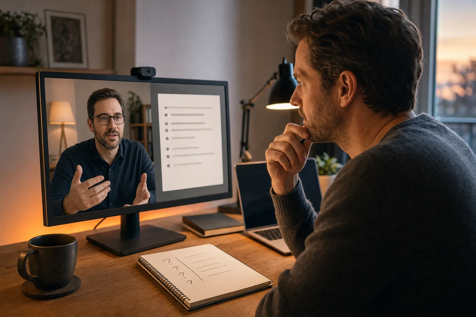 Founder vetting the format and rules of a virtual SaaS mastermind.