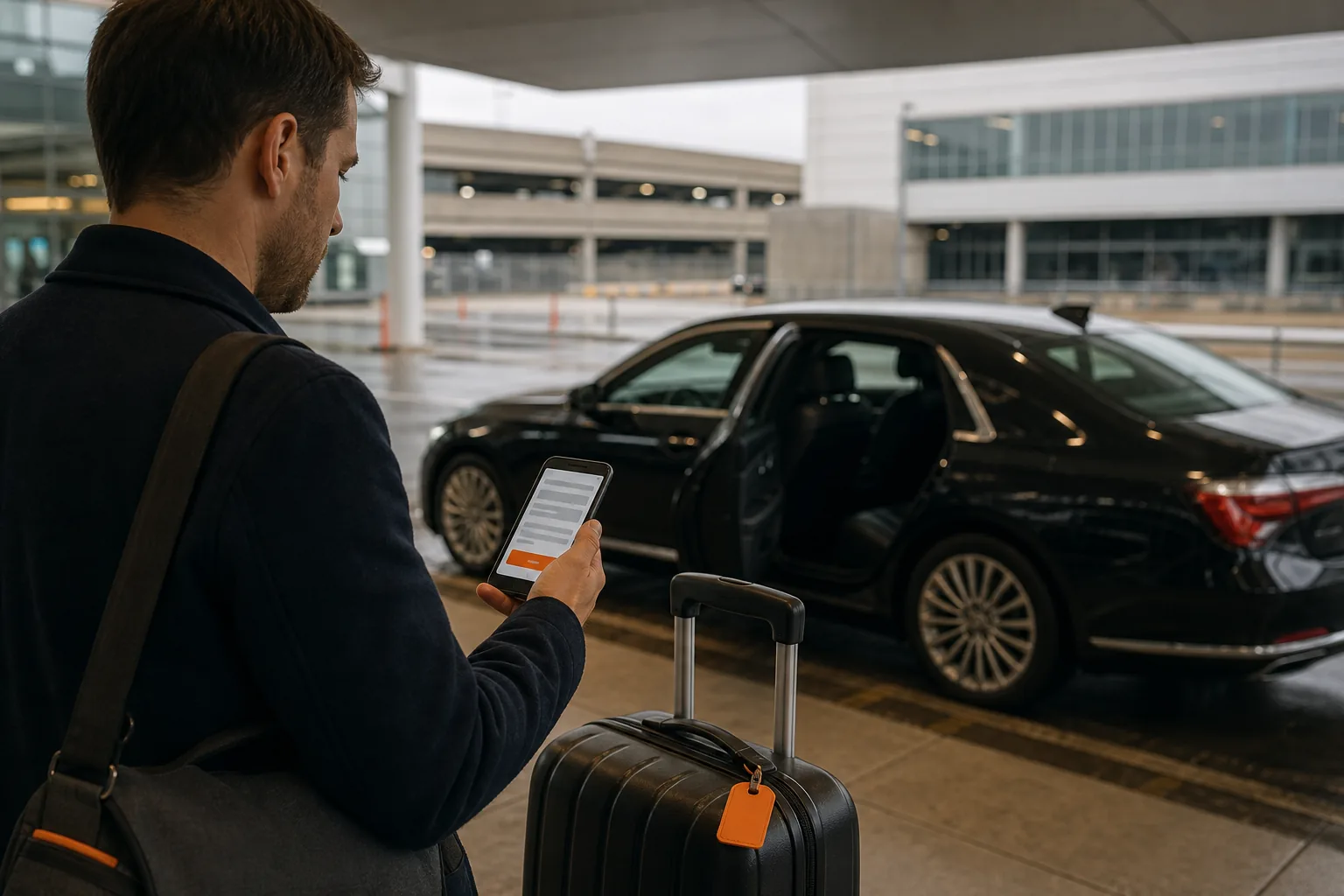 Traveler checking payment options before booking a Minneapolis private car service.