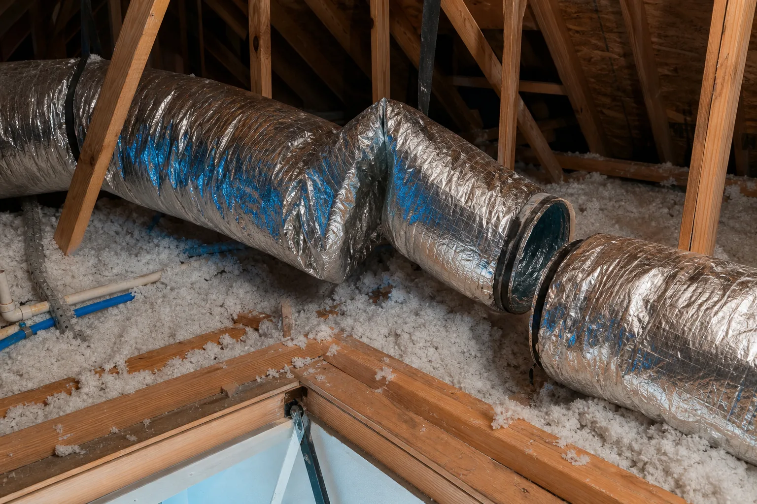 Damaged attic ductwork that can cause uneven room temperatures.