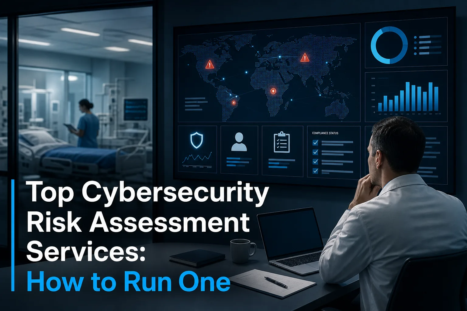 Cybersecurity risk assessment services visual for healthcare environment