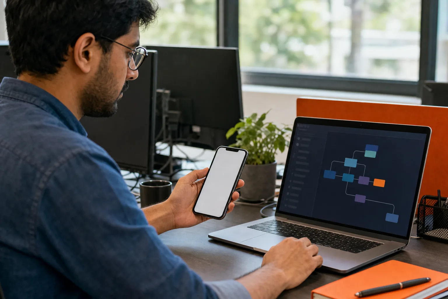 Mobile developer verifying a stable app bundle after a rollback.
