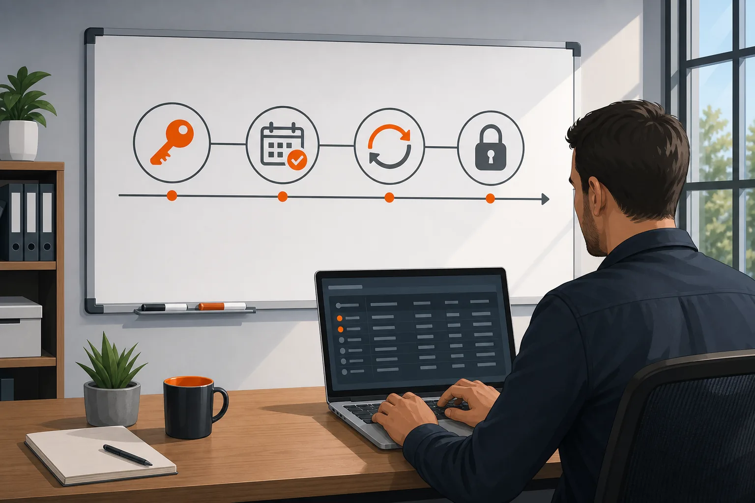 API key expiration, rotation, and access review for contractor test credentials.