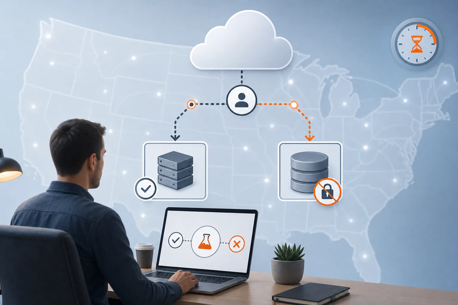 Test of temporary cloud access showing allowed and denied resource requests.