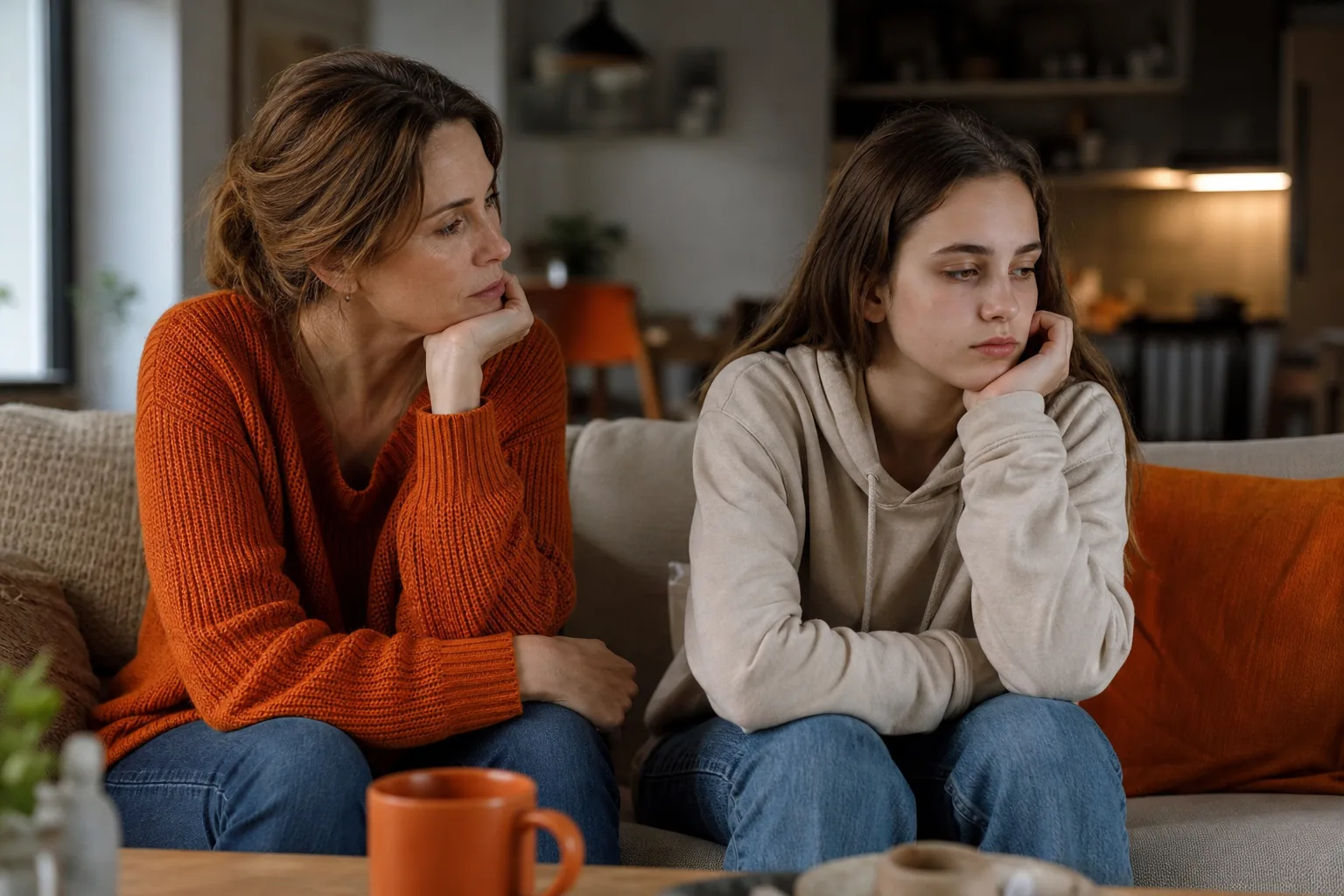 Family dynamics affected by anxiety and self‑worth.