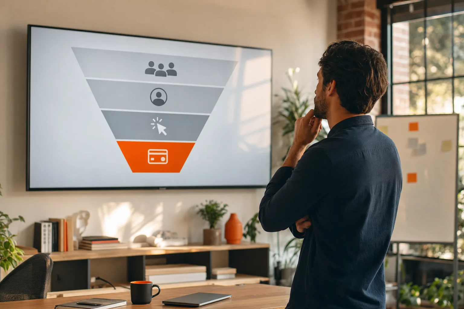 SaaS conversion rate funnel showing the path from visitors to paid customers.