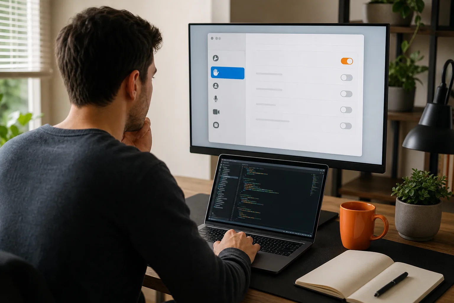Checking desktop overlay permissions before a live coding interview practice session.