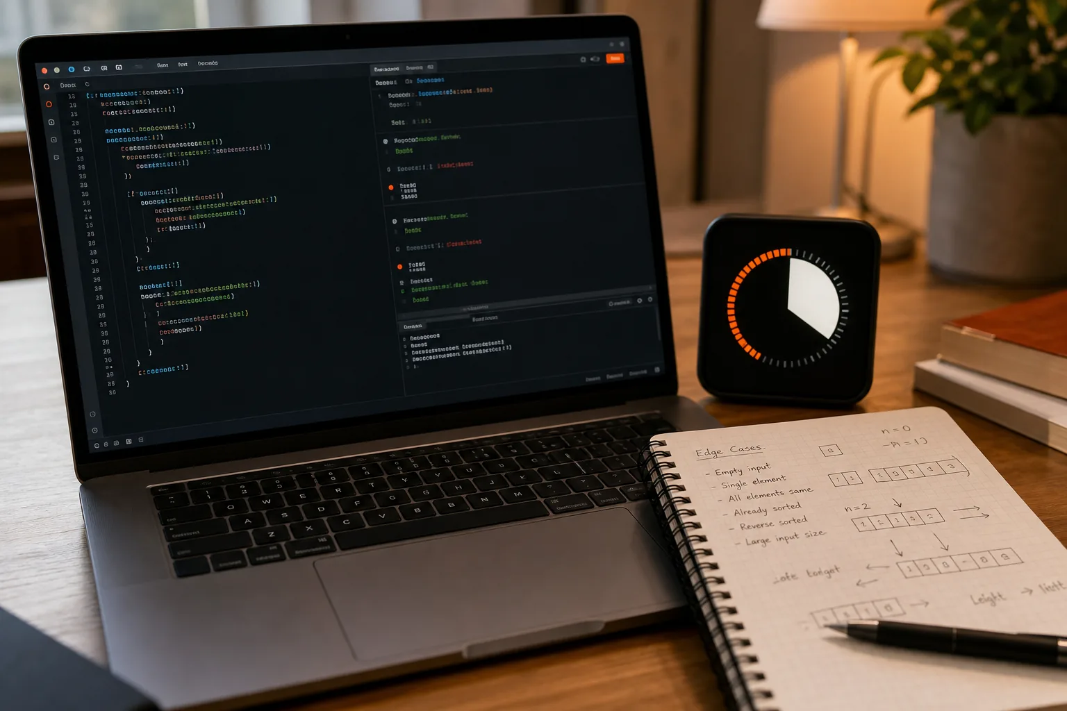 Live code execution and test feedback during a coding interview