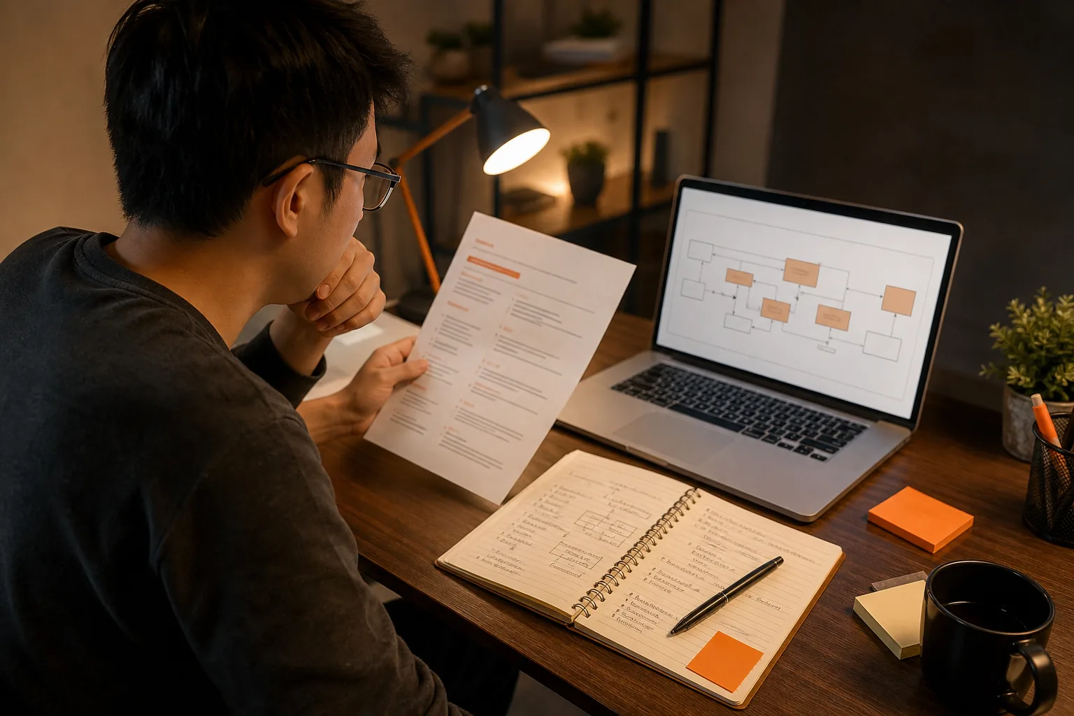 Software engineer selecting resume projects for technical interview preparation