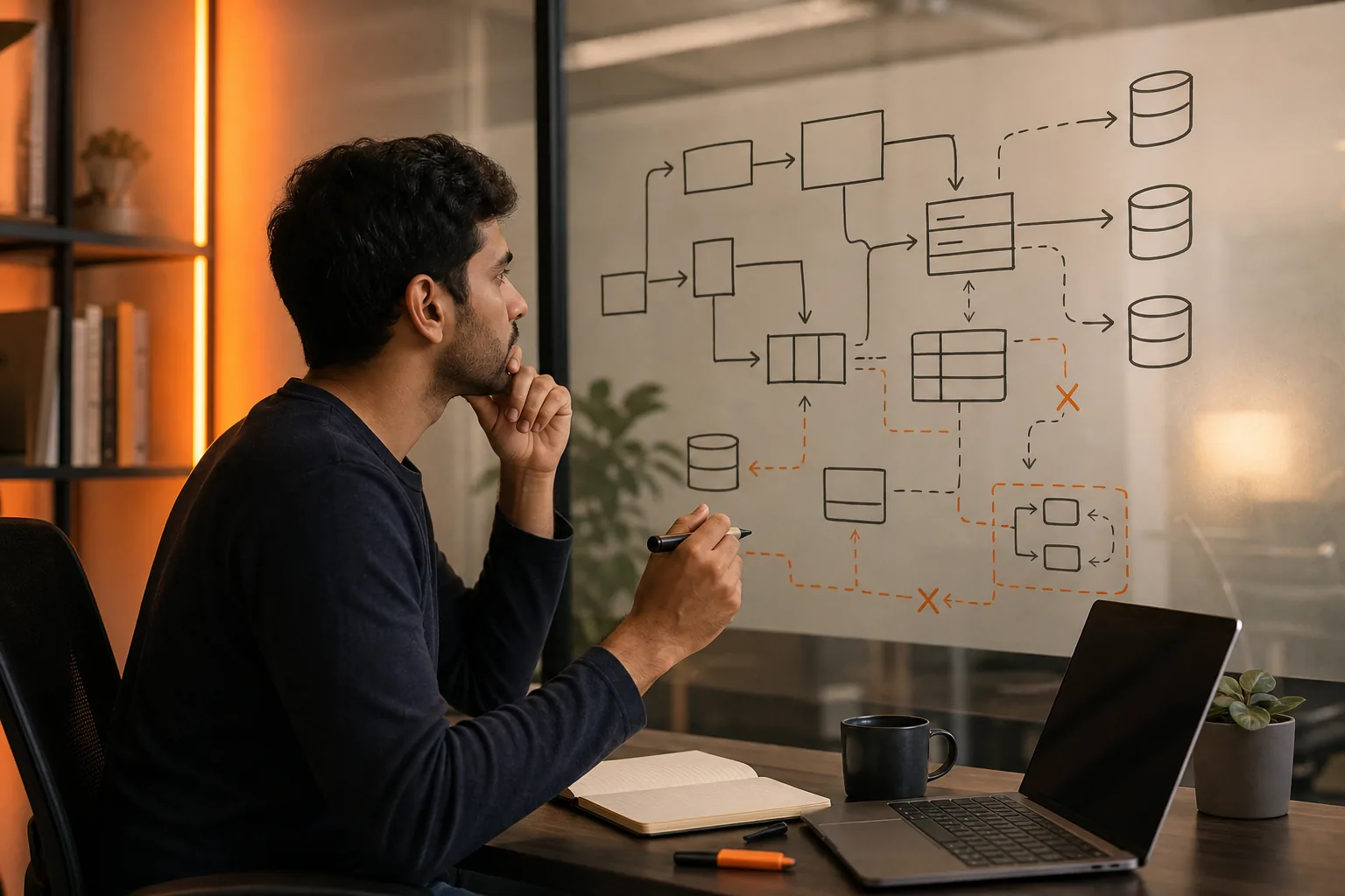Software engineer practicing system design interview architecture and trade-offs