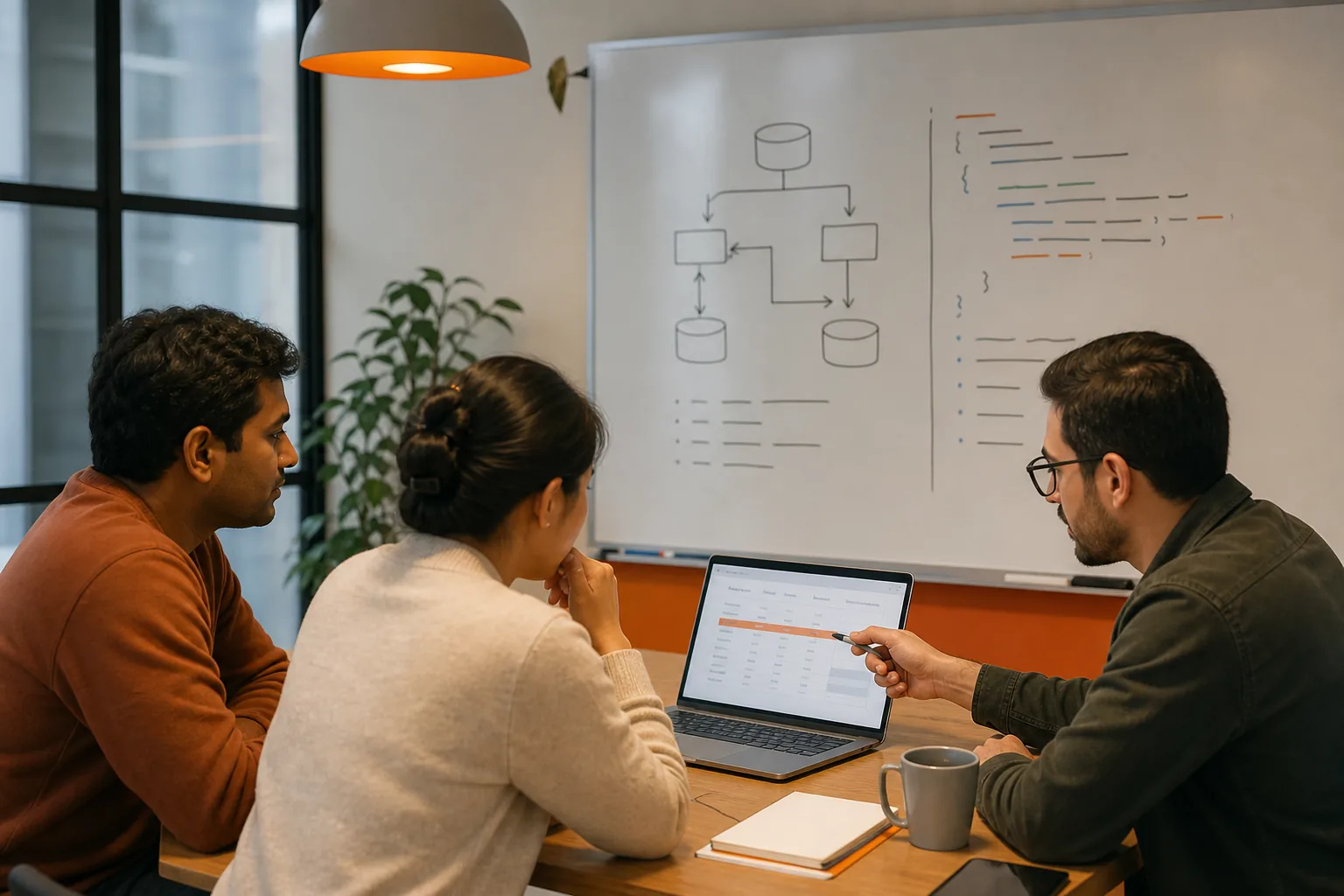 Hiring team defining mock interview outcomes with a role-specific scorecard.