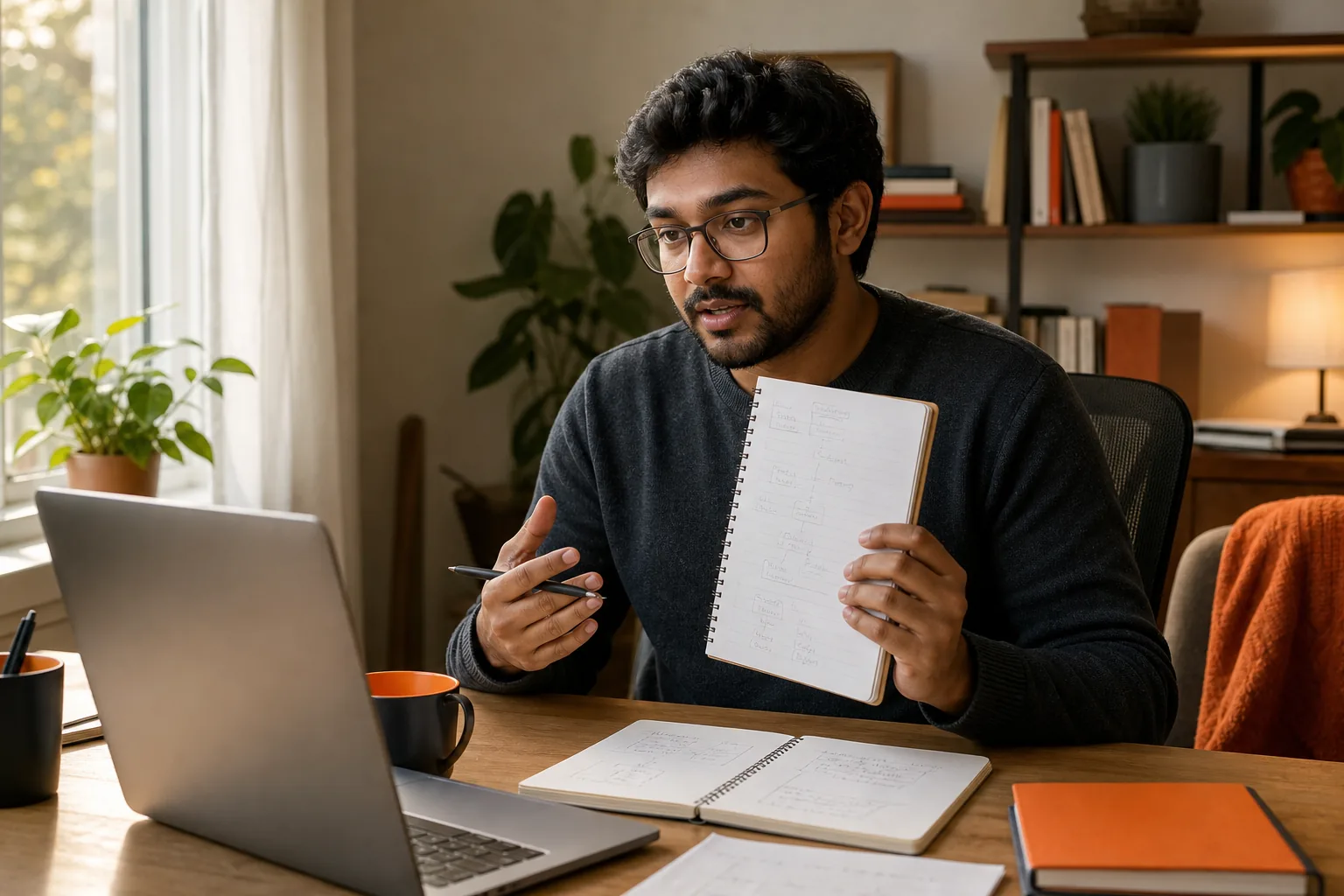 Engineer practicing code-switching for a technical interview.