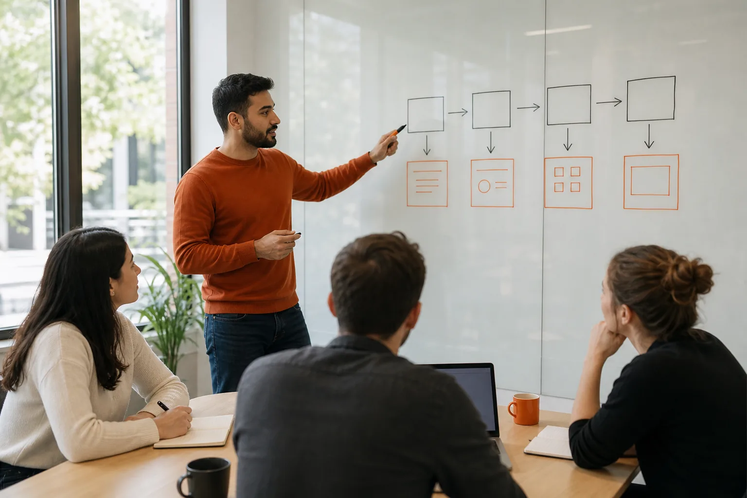 Engineer organizing a behavioral interview answer with the STAR method.