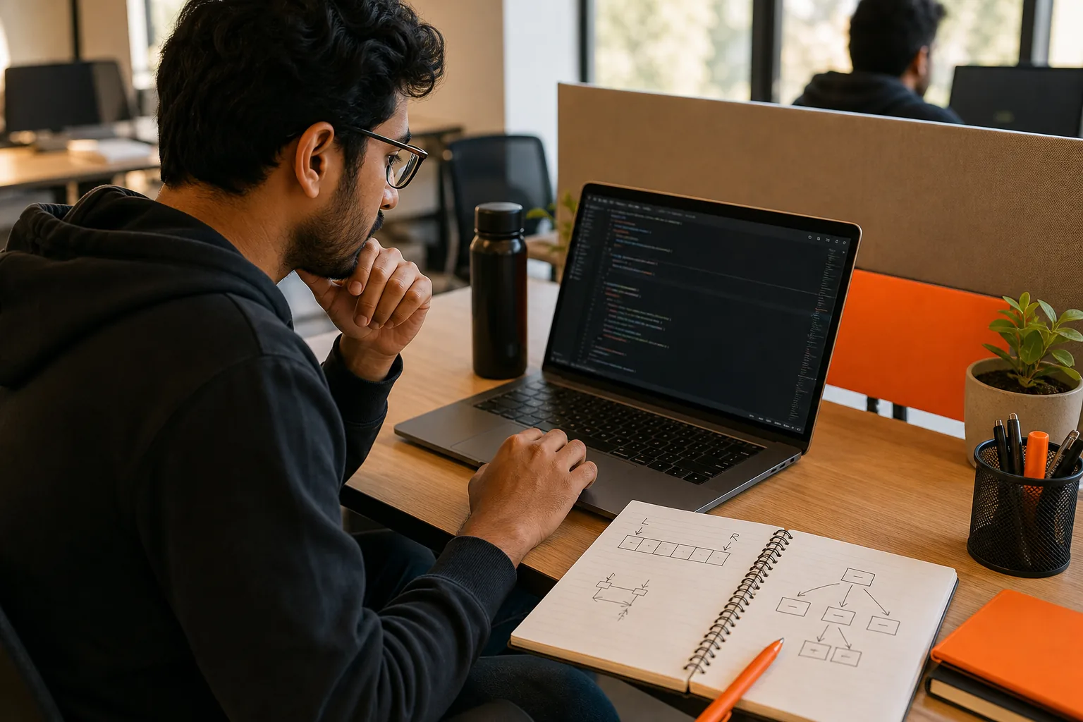 Engineer practicing data structures and algorithms coding interview questions