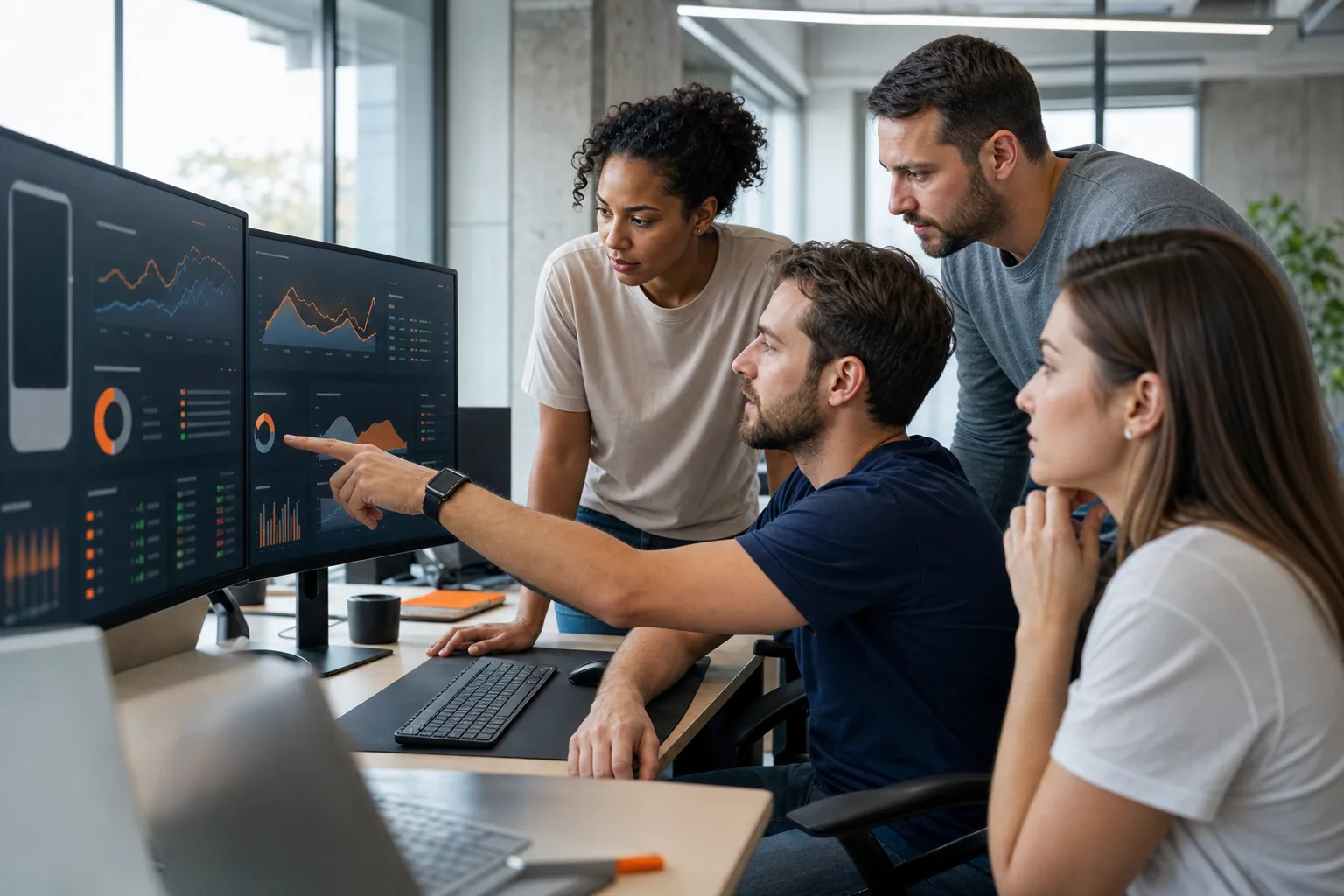 Mobile app team monitoring update adoption and failure signals