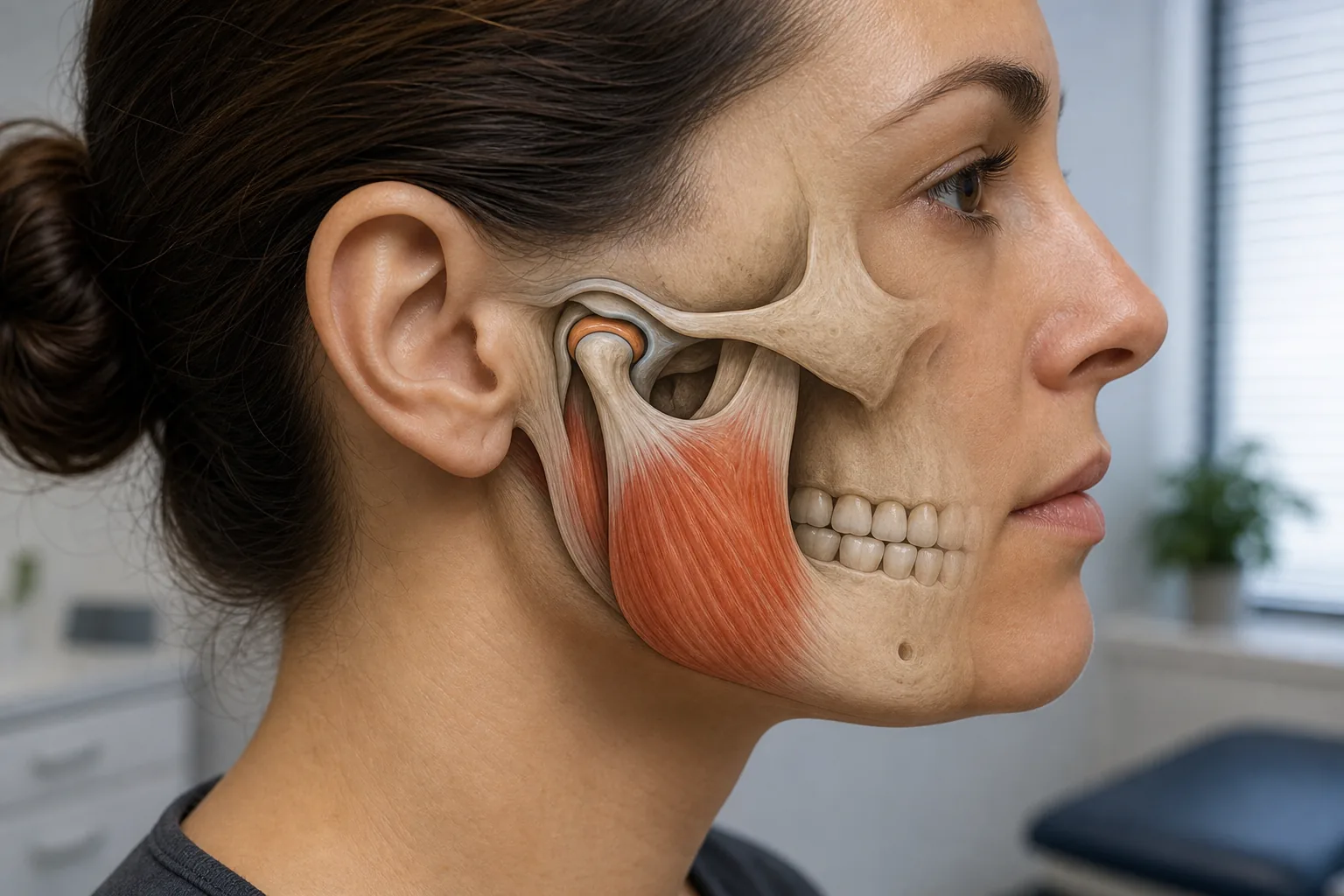 Jaw joint and masseter muscle anatomy related to neurotoxin injections for TMJ symptoms.