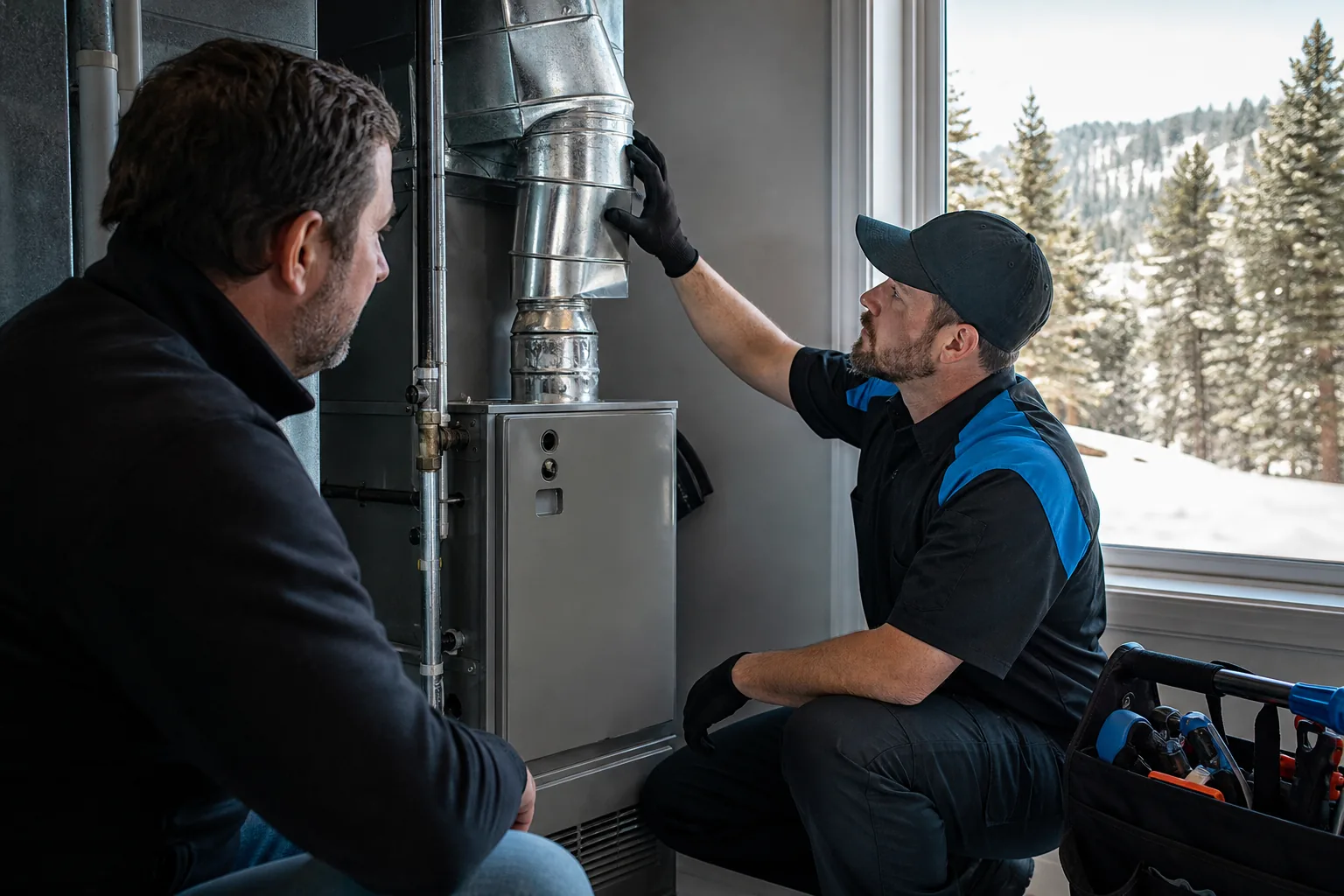 Professional furnace inspection and carbon monoxide prevention in a Northern California home.
