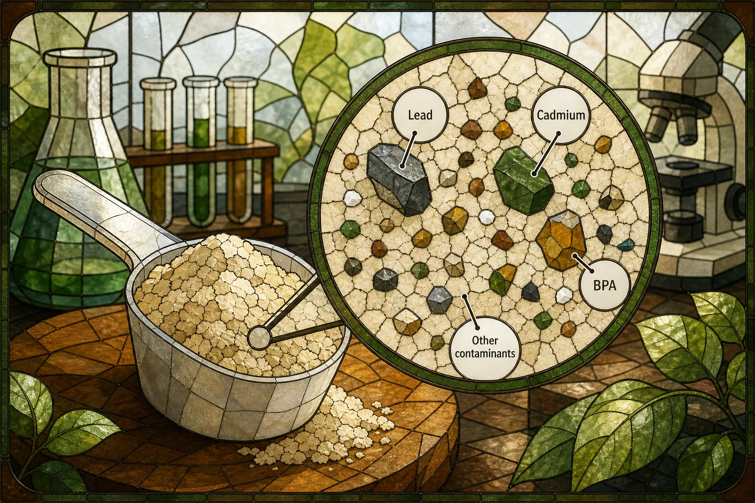 Visual of contaminant risks in protein powder