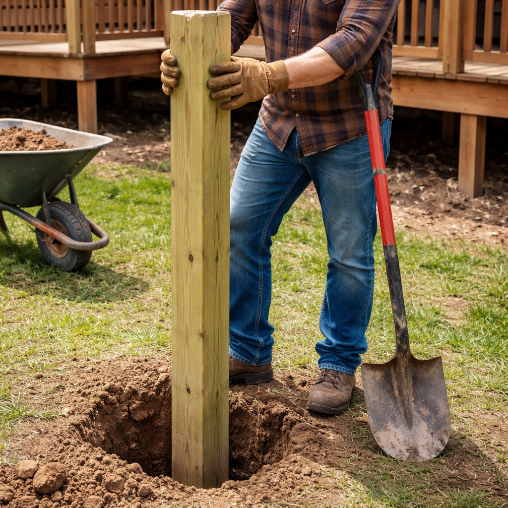 how to replace rotted deck post with new pressure treated post