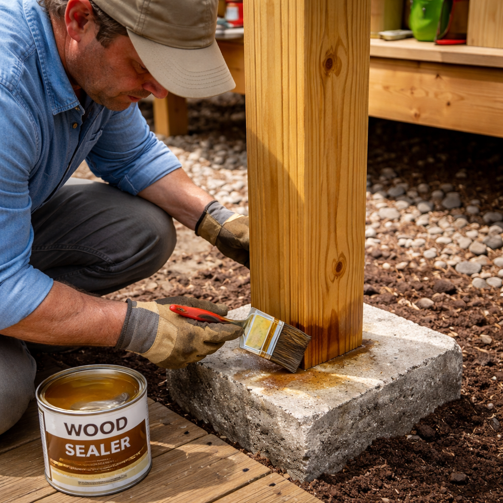 how to replace rotted deck post with proper sealing for long life