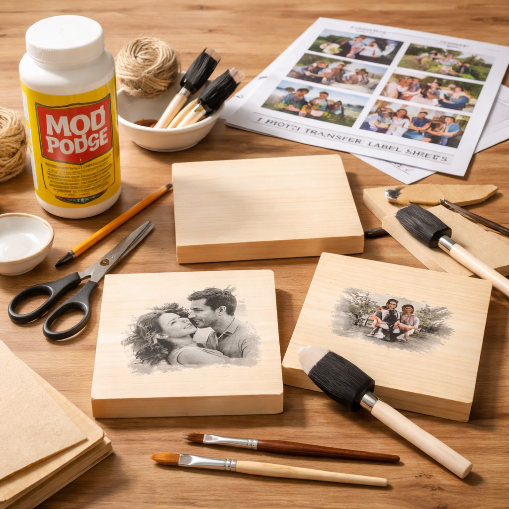 how to transfer photos to wood with mod podge workspace
