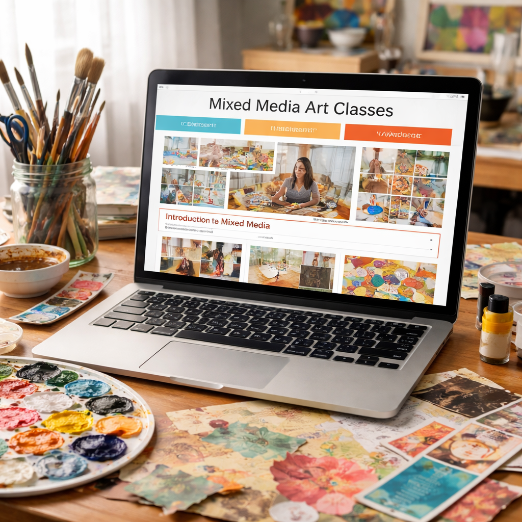 mixed media art classes online platform view