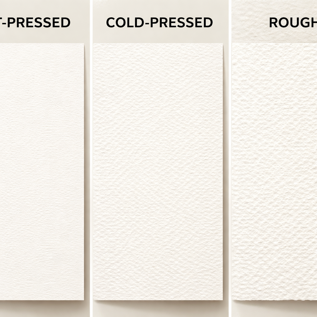 comparison of gouache paper surfaces.