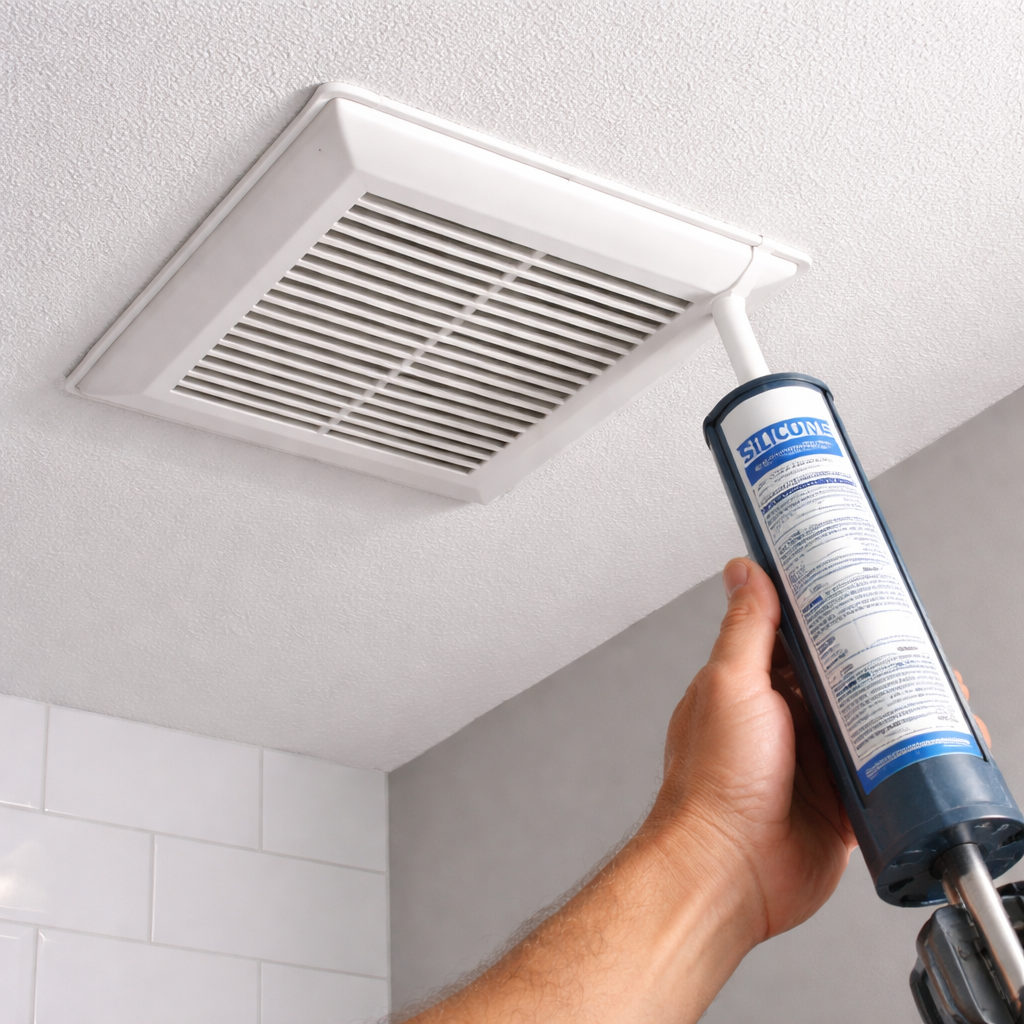 sealing bathroom exhaust fan installation.