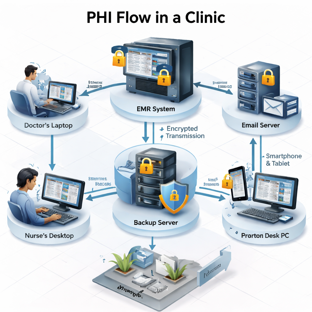 hipaa security assessment PHI flow diagram