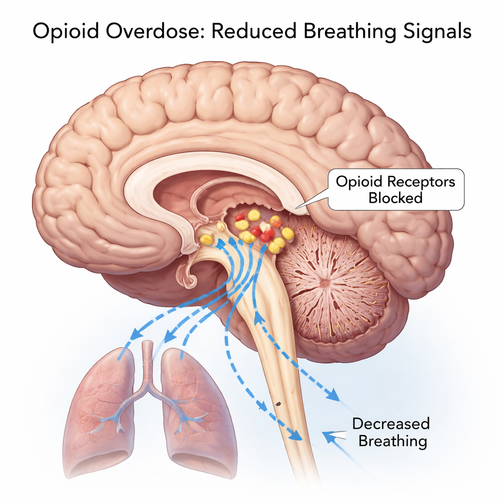 opioid overdose brain mechanism