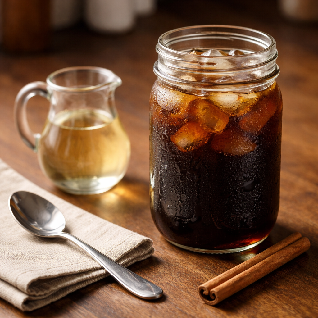 cold brew flavoring ingredients, ready to mix.