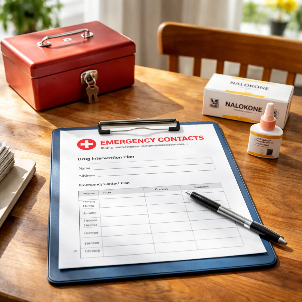 emergency contact sheet for drug intervention plan