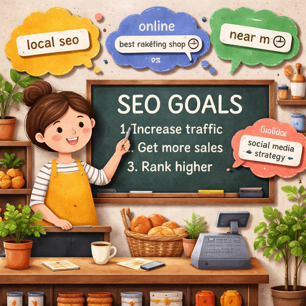 small business owner defines goals for keyword research for small business