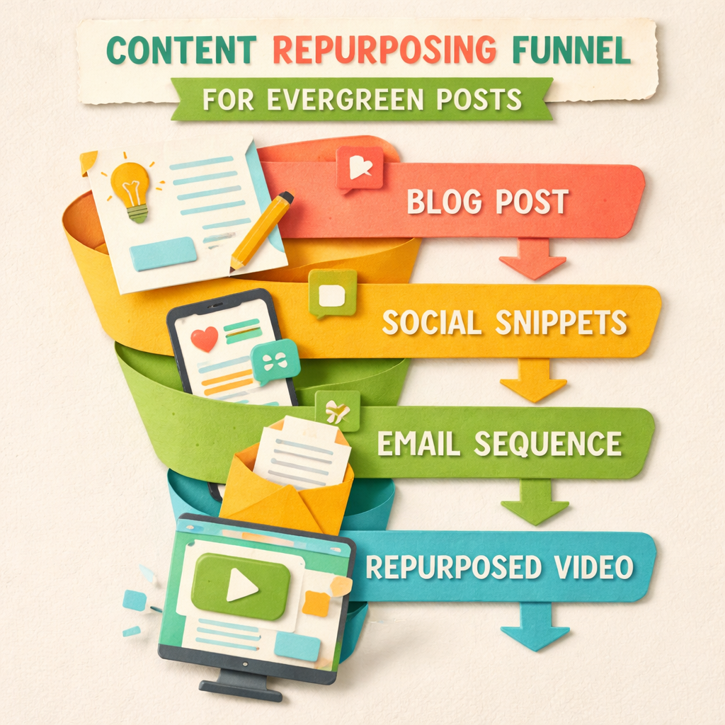 Content repurposing funnel for evergreen posts