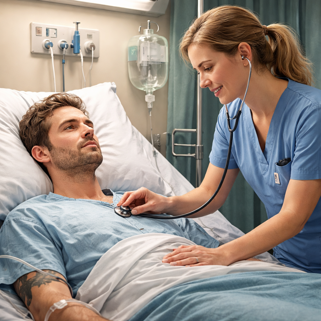 post‑overdose medical evaluation scene.