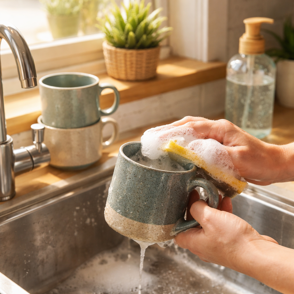 cleaning routine for coastal coffee mugs