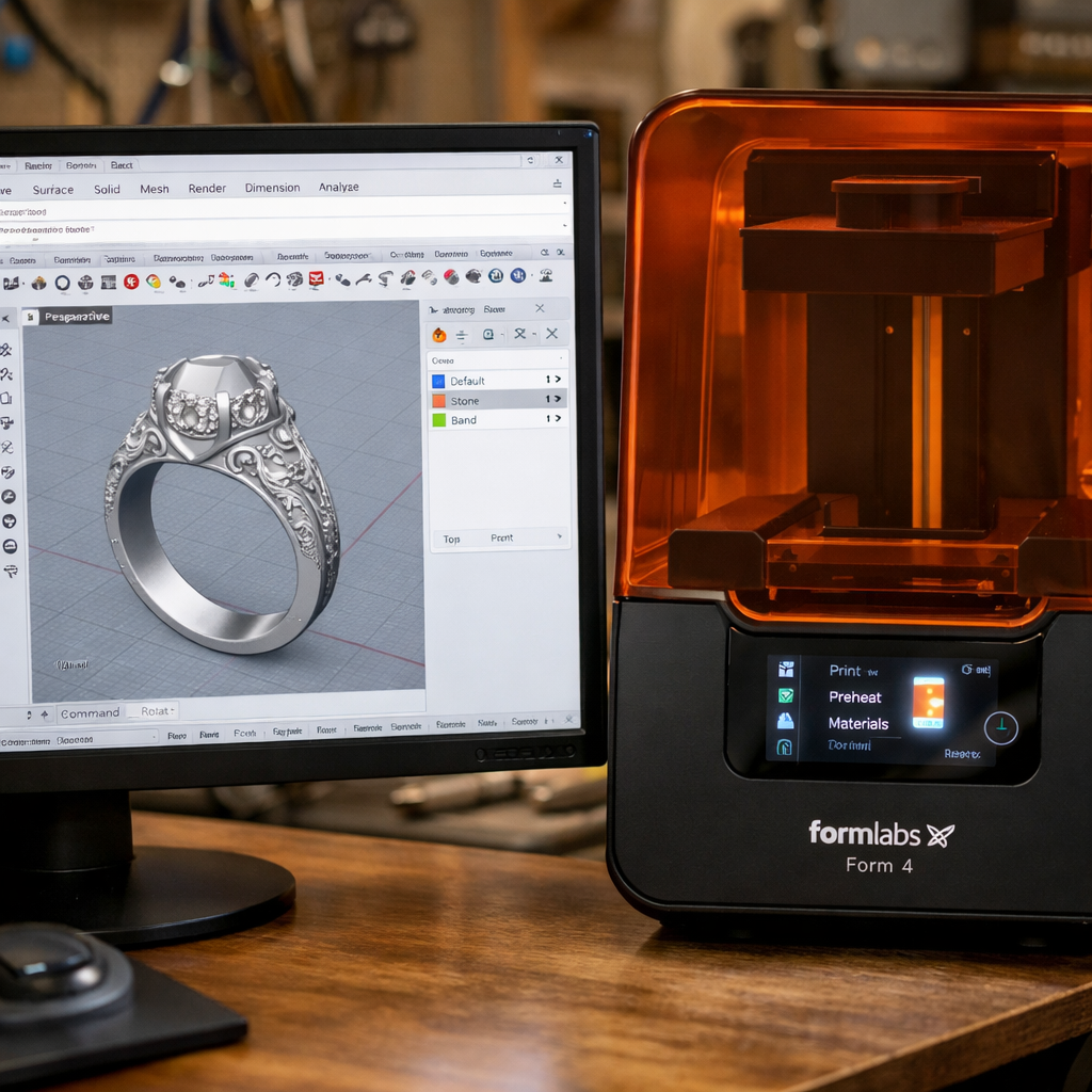 Rhino 3D software and Formlabs 3D printer for jewelry design online course