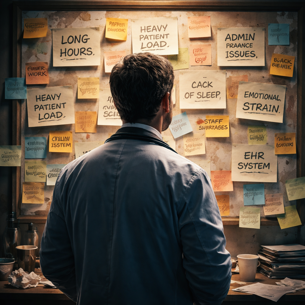 burnout risk factors for physicians visualized.