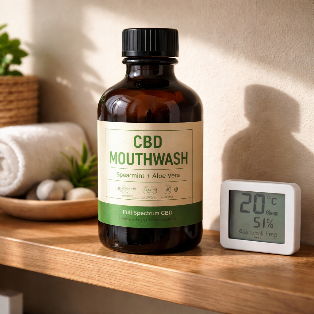 proper storage of CBD mouthwash in a cool, dark place